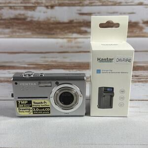 Pentax Optio T20 7MP Compact Digital Camera Silver Touch Display Works